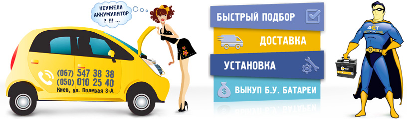 Подбор аккумулятора по марке авто от aet.ua