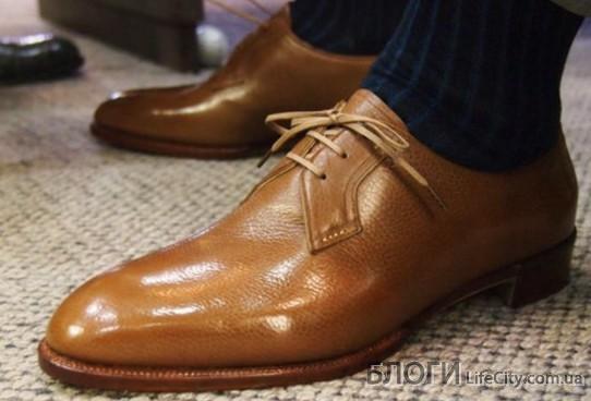 Классические мужские туфли Дерби коричневого цвета