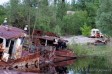 Кладбище кораблей и барж на реке Припять, Чернобыль