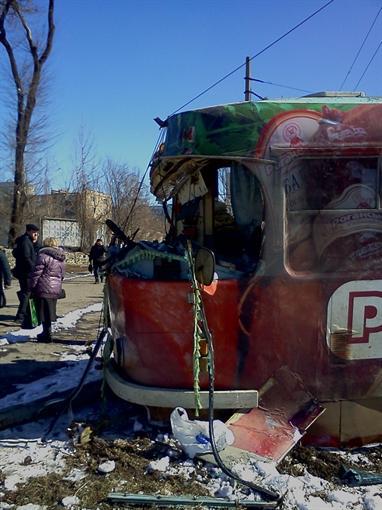 В Харькове сошел с рельс трамвай с людьми